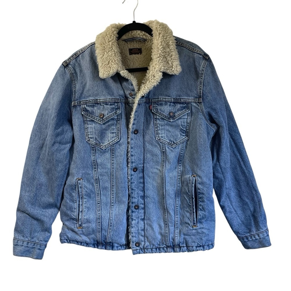 Levi's Blue Lightweight Shirt Jacket‎ with Sherpa Collar